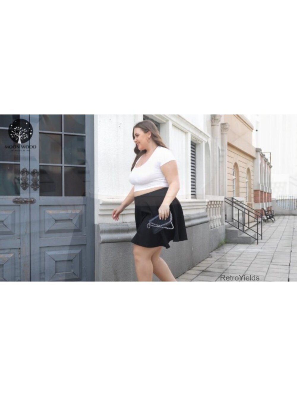 Plus Size High Waisted Stretchy Flowy Mini Skater Skirt For Women View 6